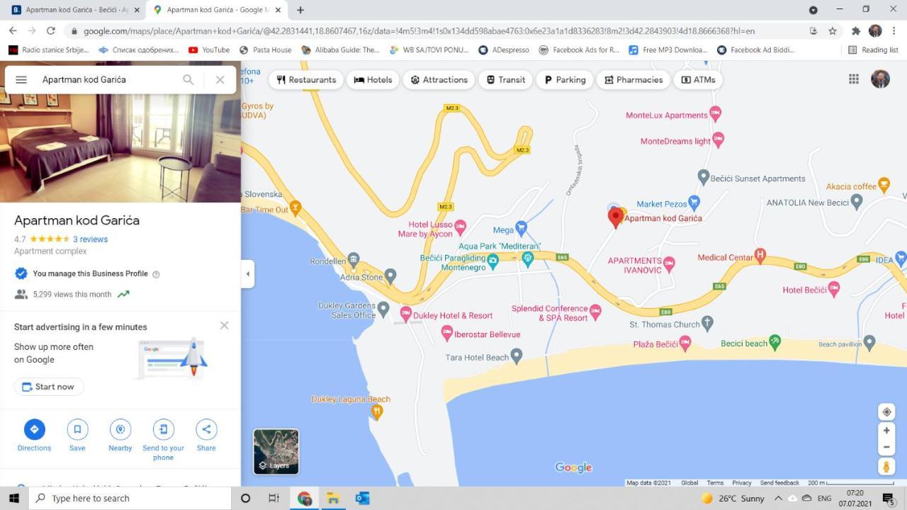 Apartament Bella Budva Bečići Zewnętrze zdjęcie