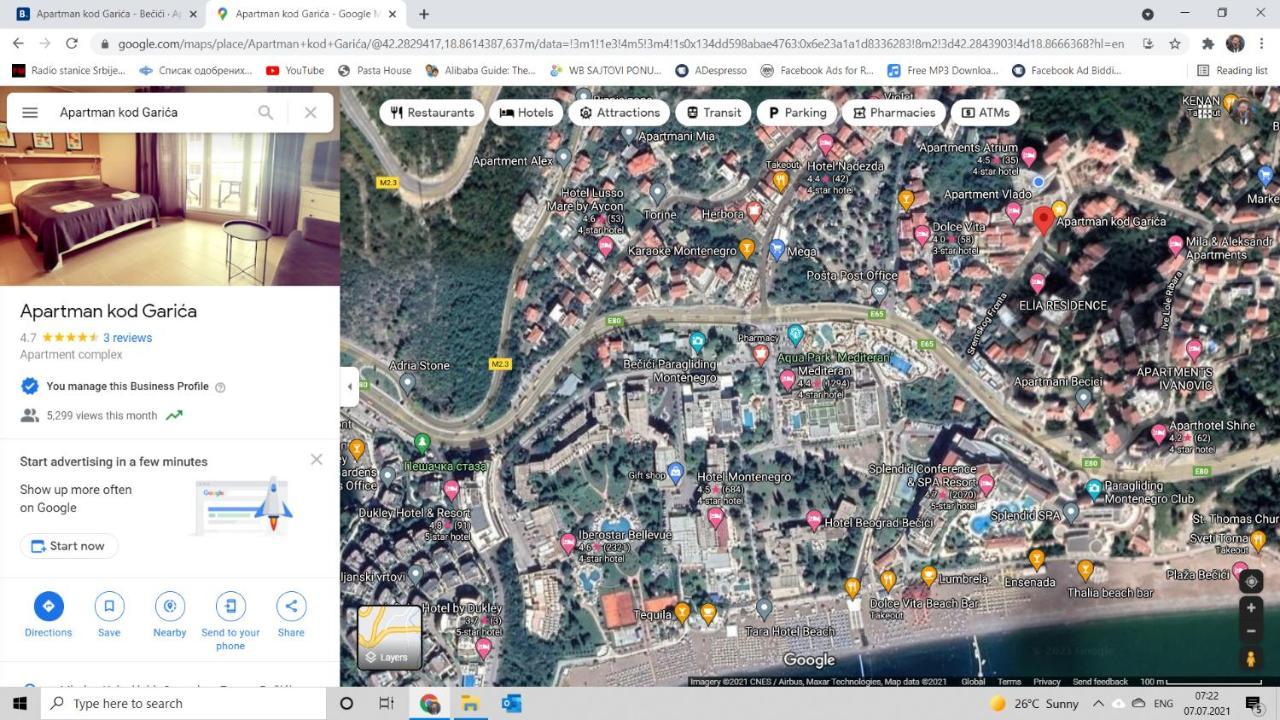 Apartament Bella Budva Bečići Zewnętrze zdjęcie